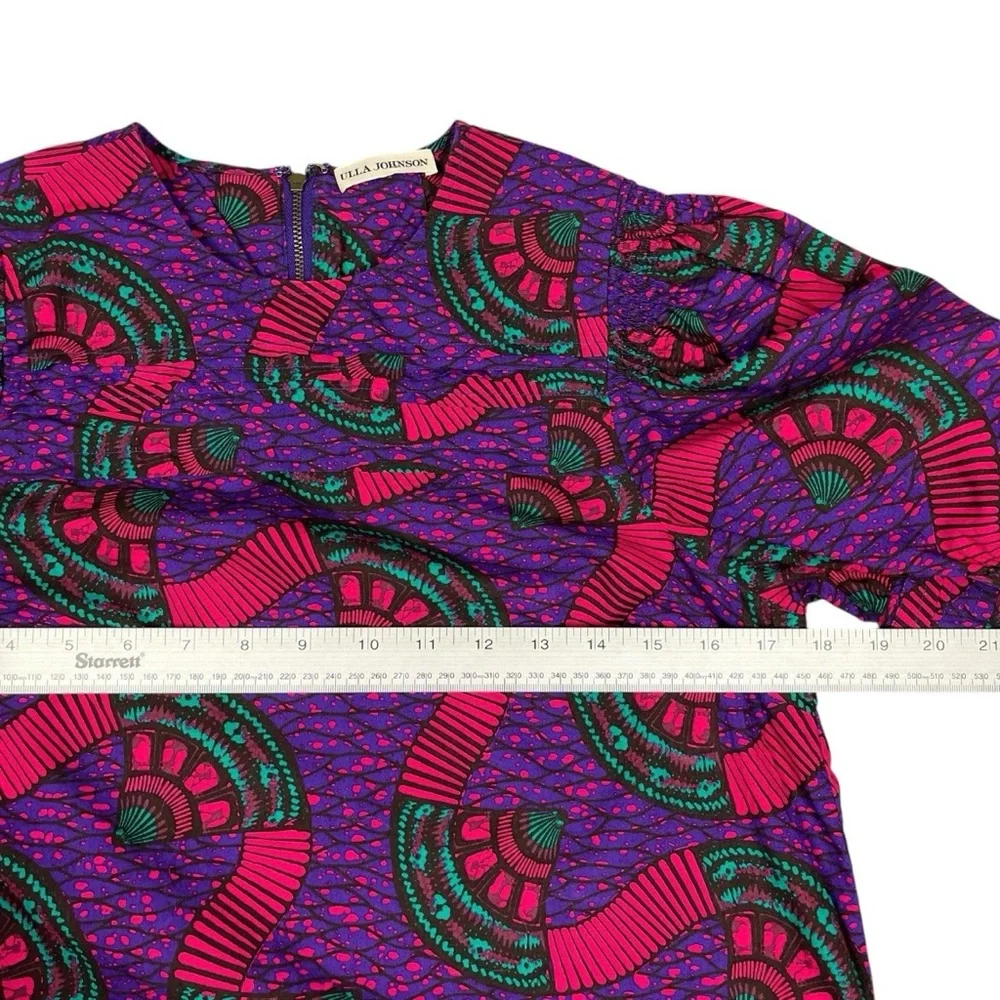 Ulla Johnson Top Puff Sleeve Romantic Art Print Etta Blouse Womens Size 4